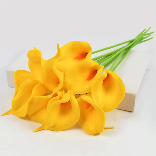 5/10Pcs Real Touch Calla Lily Artificial Flowers White Wedding Bouquet Bridal Shower Party Home Flower Decoration Fake Flower